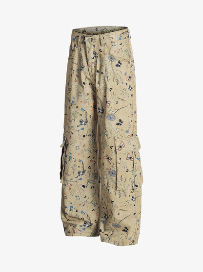 Retro Jacquard Straight-Leg Personalized Work Pants