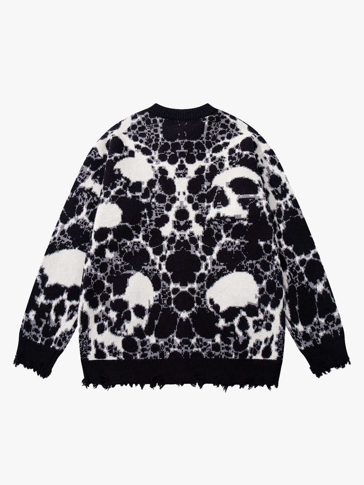 Skull Pattern Knit Sweater for Casual and Fashionable Looks