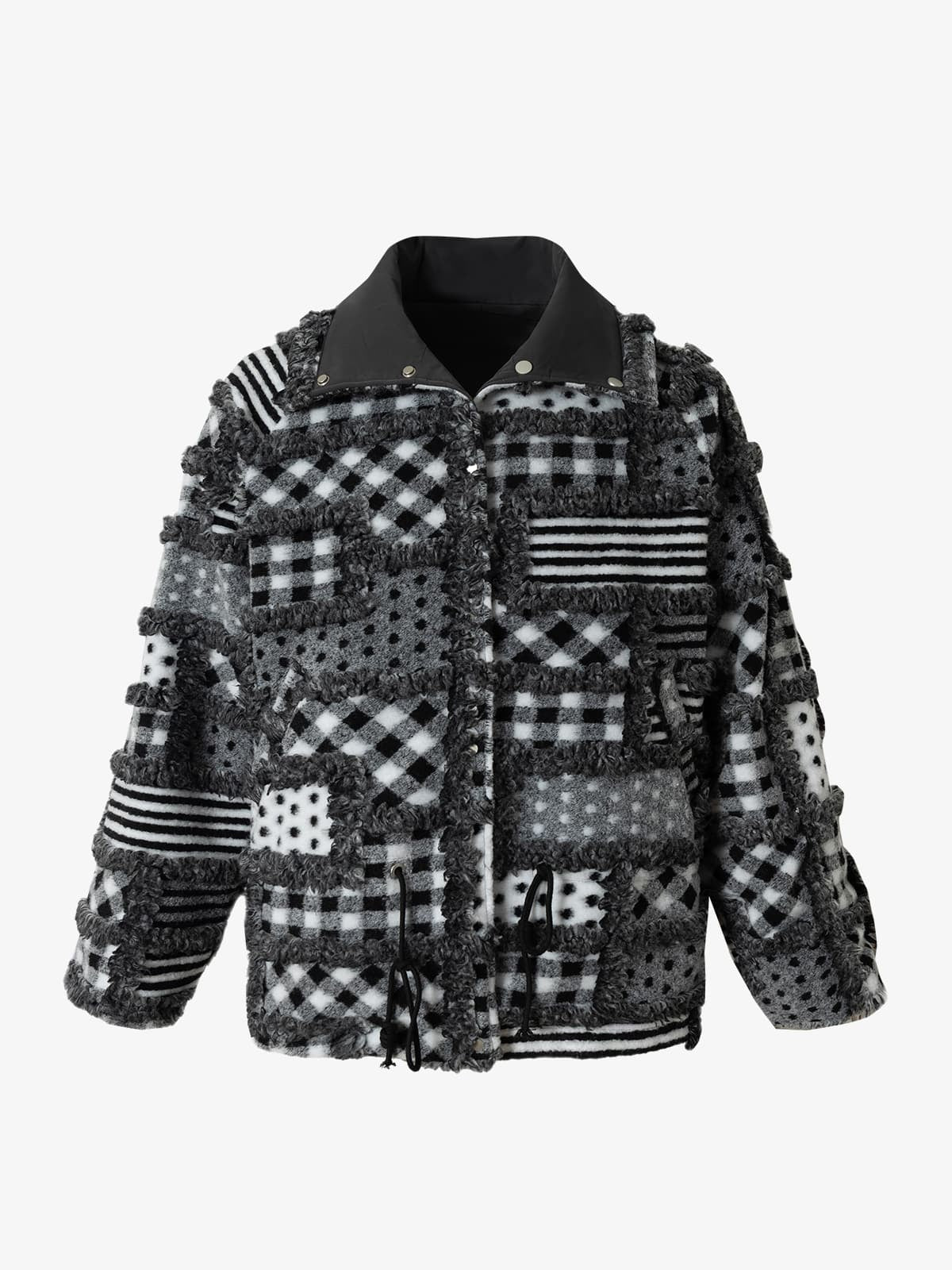 Thesupermade Special Plaid Polka Dot Reversible Cotton Jacket