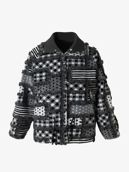 Thesupermade Special Plaid Polka Dot Reversible Cotton Jacket