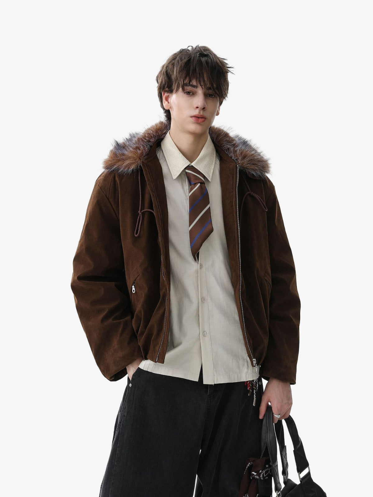 Winter Essential Faux Fur Trimmed Jacket with Adjustable Drawstrings