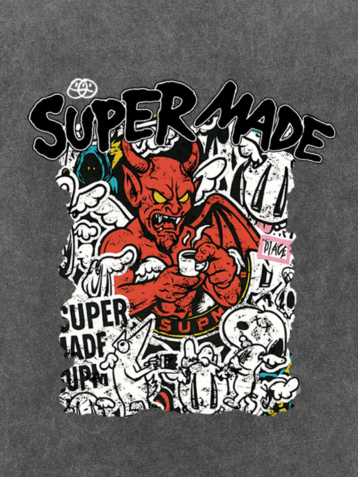Street Devil Collage Pattern T-shirt