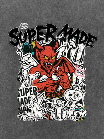 Street Devil Collage Pattern T-shirt