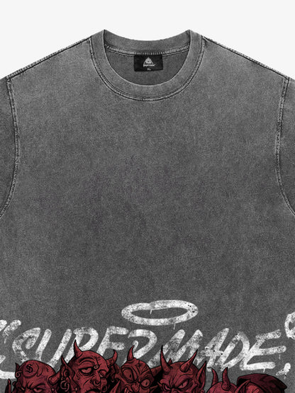 Thesupermade Dark Devil Maniac's Gothic Graffiti T-shirt