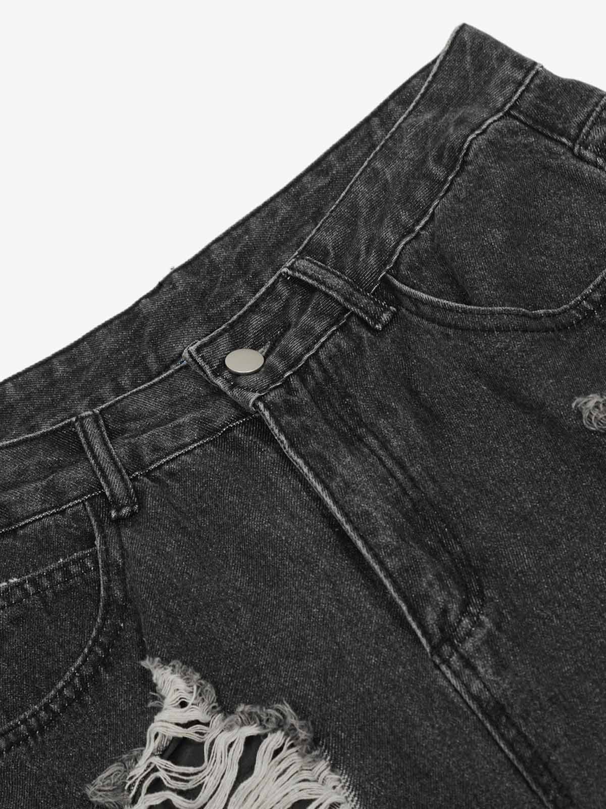 Retro Ripped Cargo Jeans