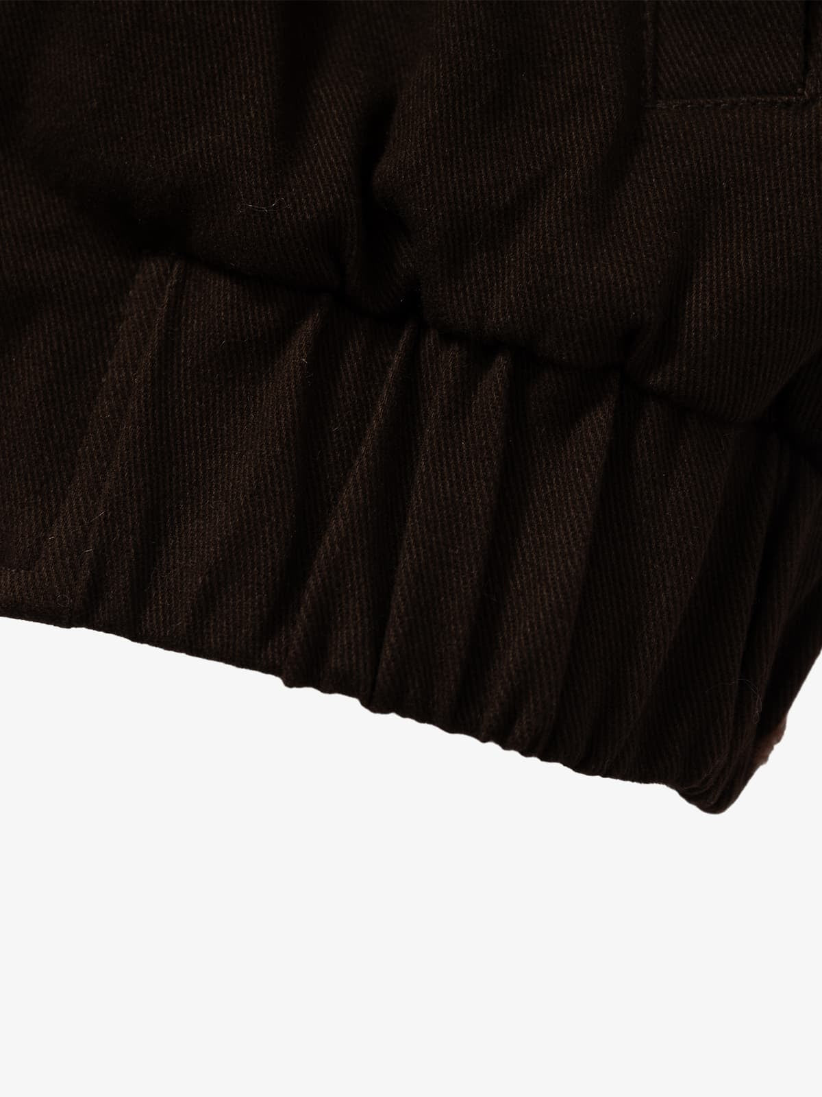 Thesupermade Oblique Zipper Design Lambswool Collar Quilted Jacket