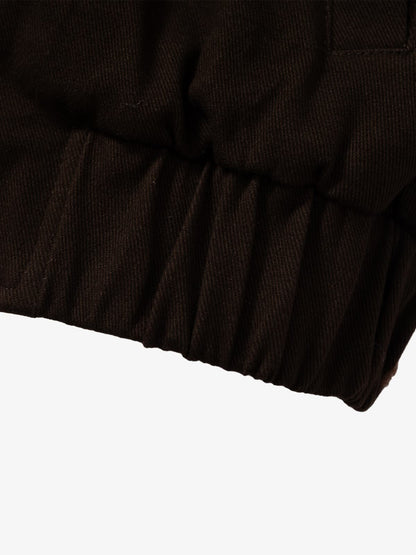 Thesupermade Oblique Zipper Design Lambswool Collar Quilted Jacket