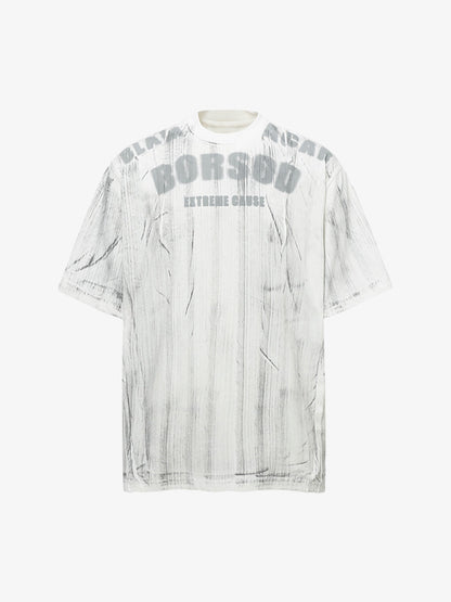 Painted Distressed Print Short-sleeved T-shirt