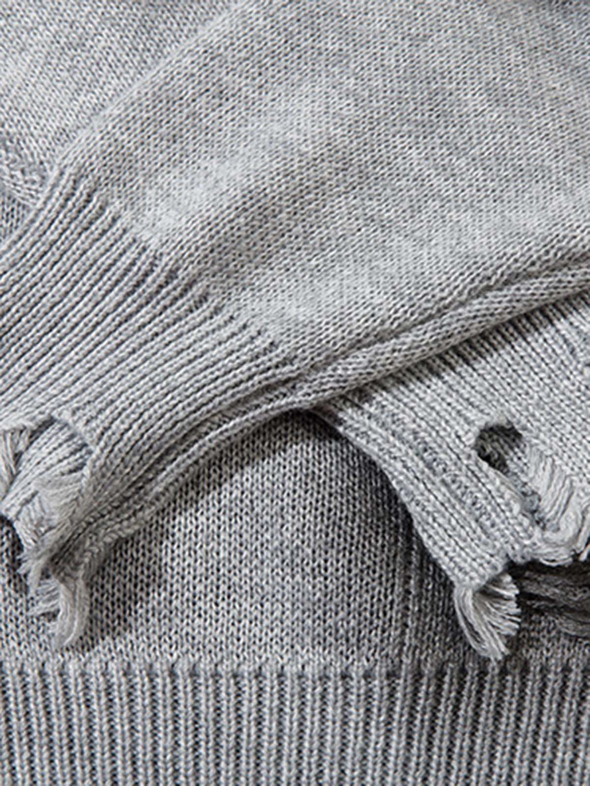 Vintage Spray-Painted Cross Hole Knit Sweater