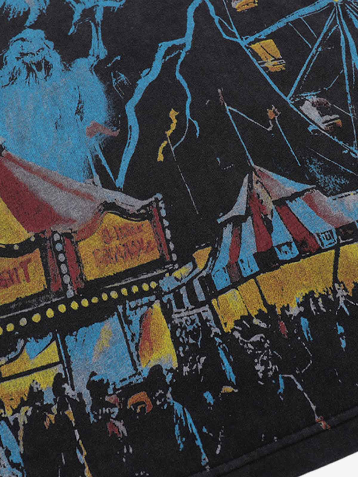 Punk Painted Amusement Park Print T-shirt