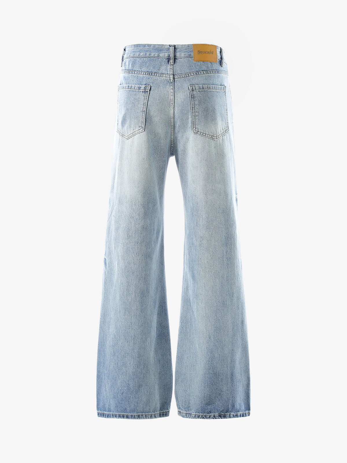 Hip-Hop Cut Distressed Washed Jeans