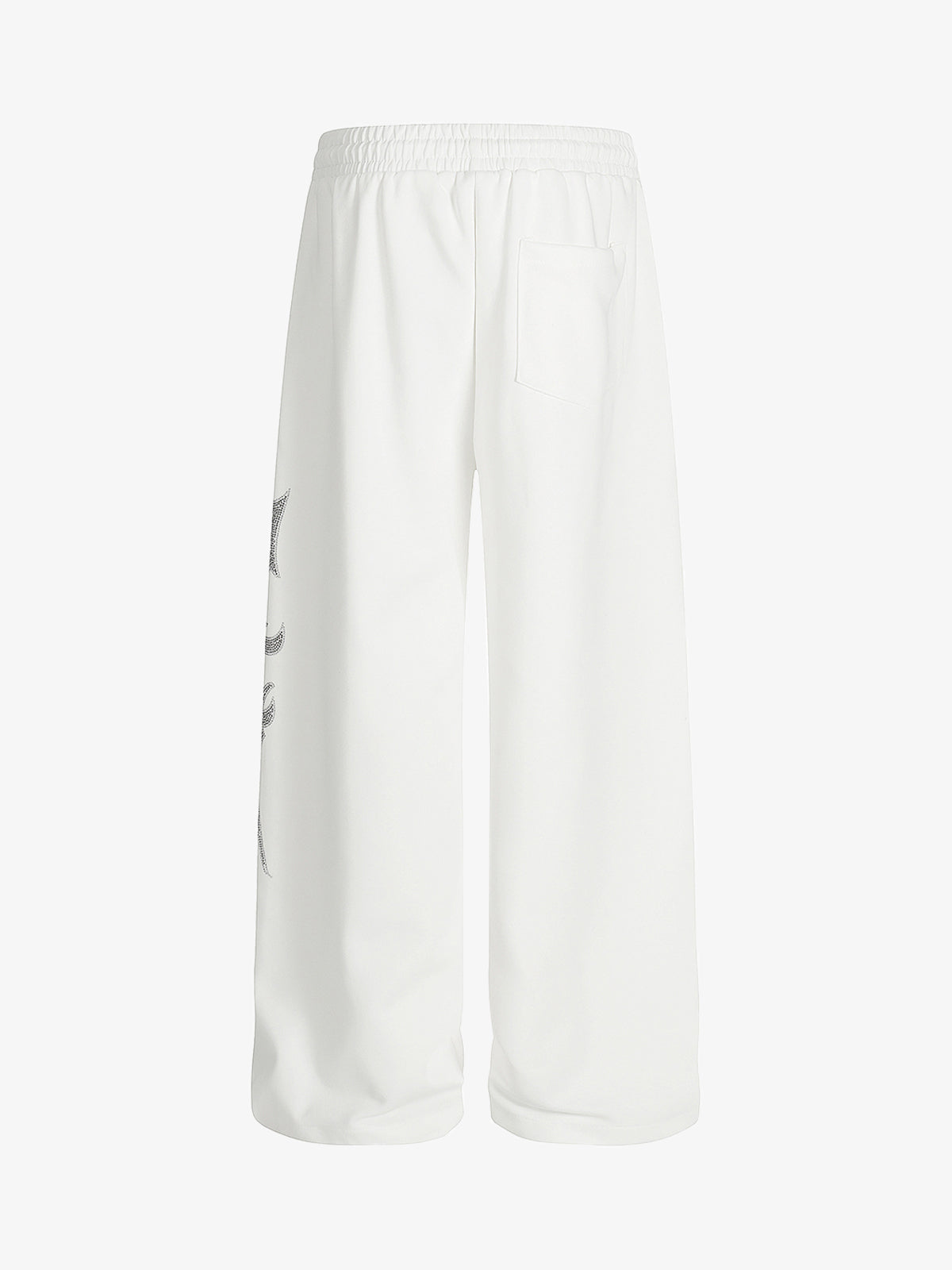 Stylish Black Wide-Leg Pants with Unique Embroidered Design for Casual Wear