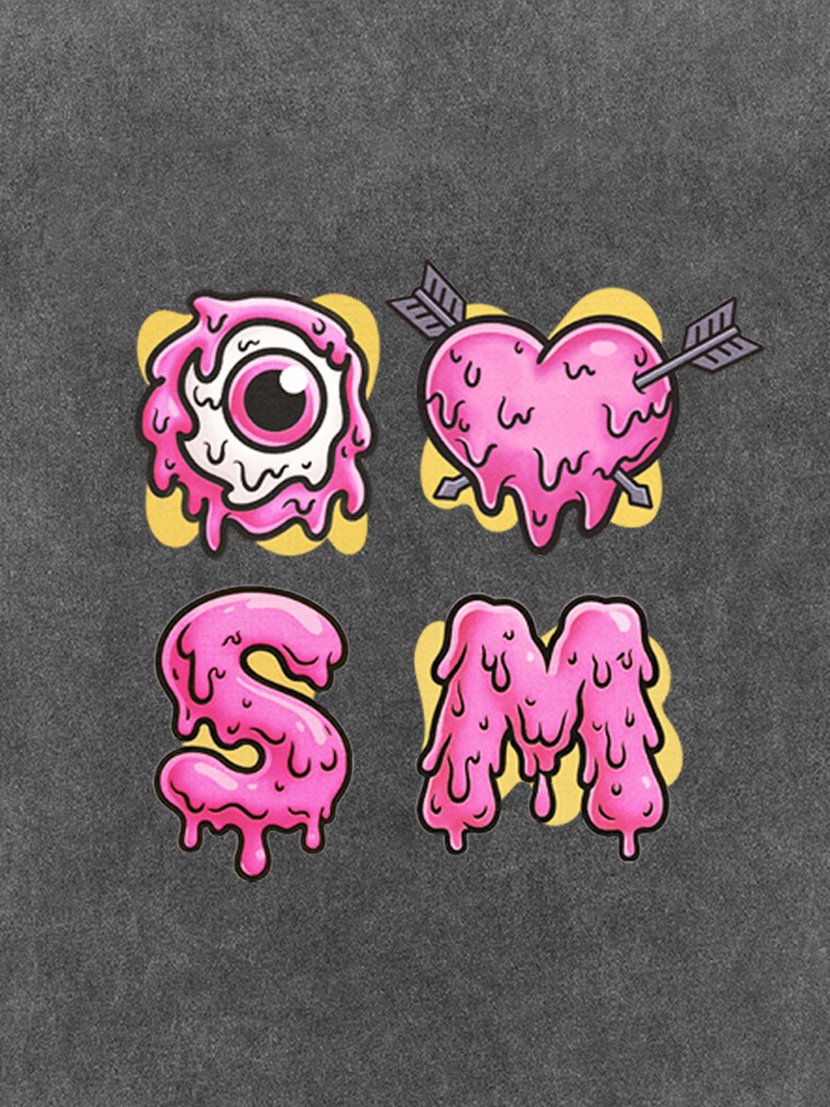 Thesupermade eyeball and love graffiti declaration T-shirt