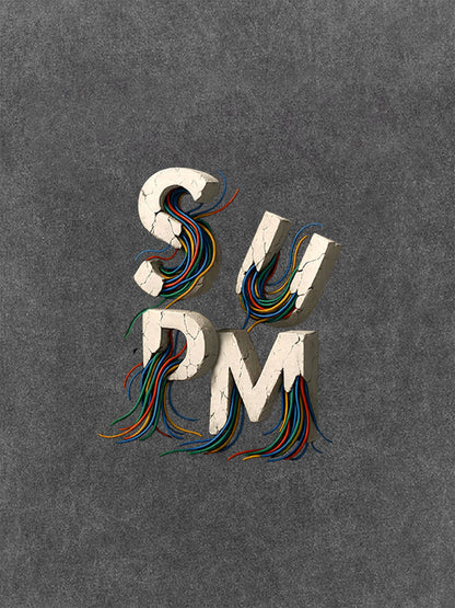 supm cable graphic T-shirt