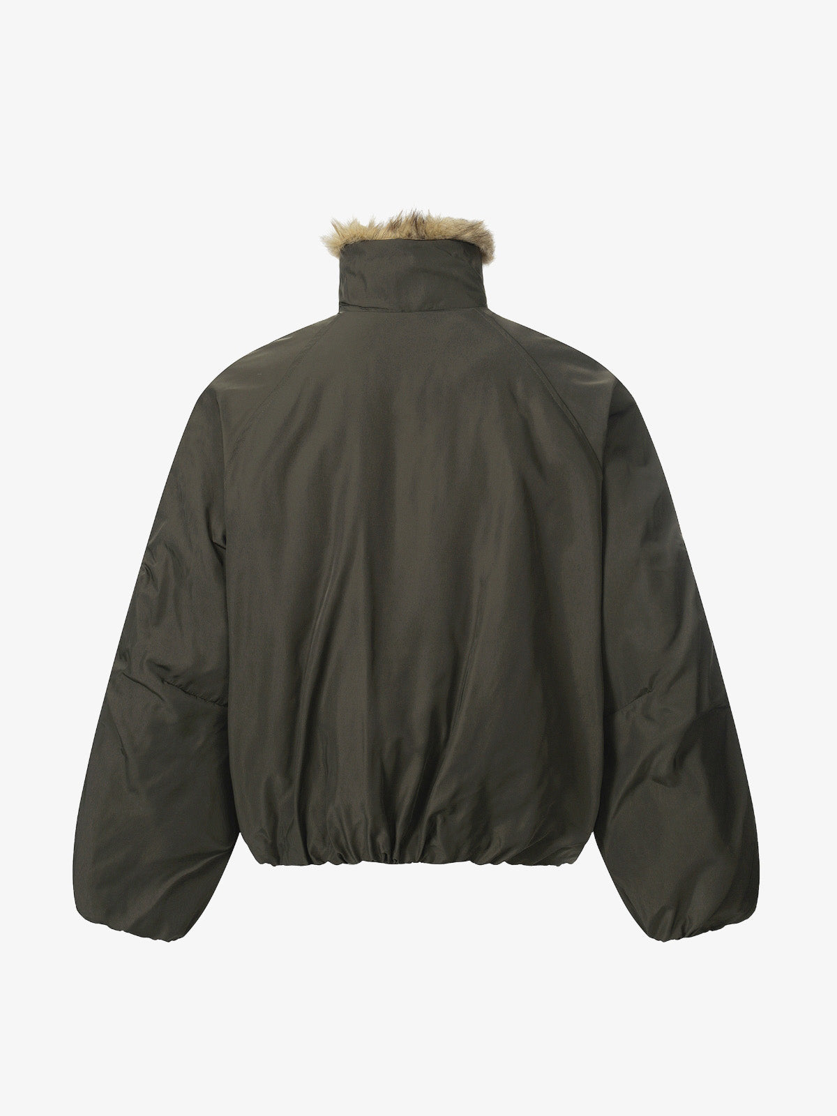 Thesupermade American Street Zipper Design Mountain Carved Fur Collar Quilted Cotton Jacket