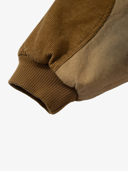 Winter-Ready Corduroy Jacket with Faux Fur Trim for Men