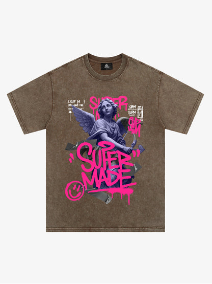 Street Lucky Angel graphic design T-shirt