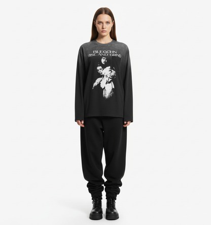 Portrait Pocket Ripped Long Sleeve T-Shirt