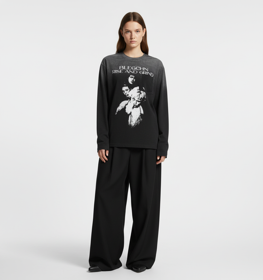 Portrait Pocket Ripped Long Sleeve T-Shirt