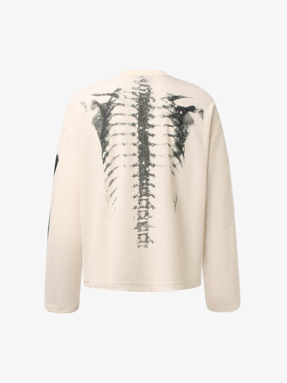 Thesupermade Skeleton Print Long-sleeved T-shirt