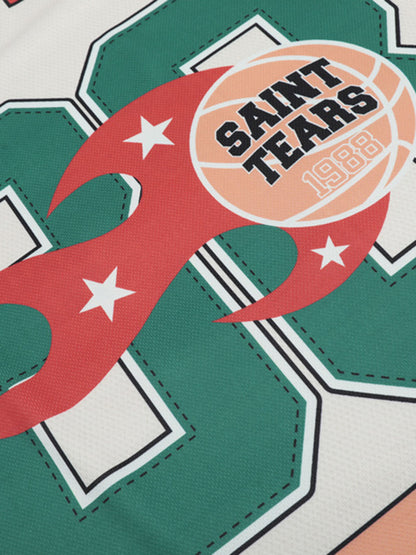 Retro Sport Motorcycle Flame Pattern T-Shirt