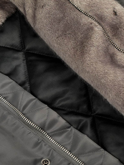 Stylish Winter Bomber Jacket with Faux Fur Collar - Perfect for Cold Weather