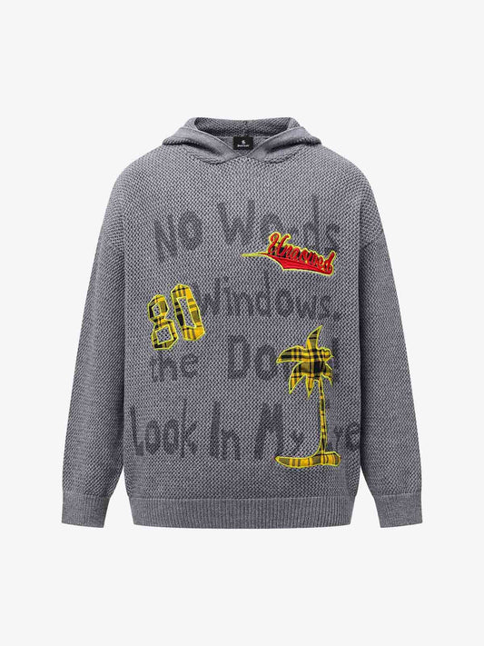 Stylish Hooded Sweater with Embroidered Graphics for Casual Wear