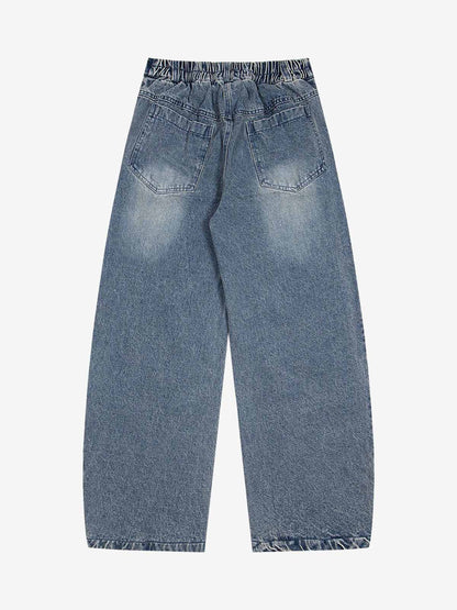 Hand-Painted Denim Jeans with Whimsical Designs for Women