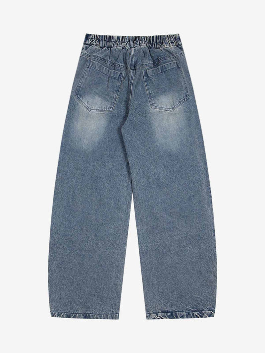 Hand-Painted Denim Jeans with Whimsical Designs for Women