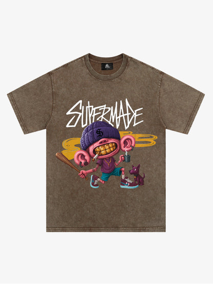 Thesupermade Cartoon Graffiti Trendy Weird Kid T-shirt