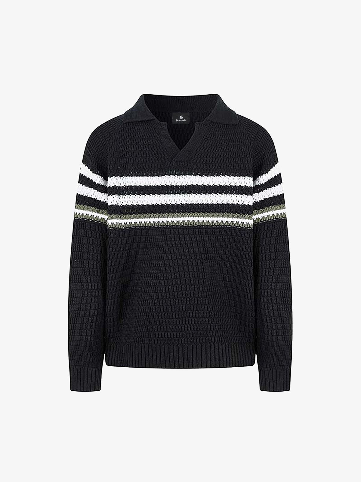 Striped Polo Sweater for Men - Stylish and Comfortable Knitwear