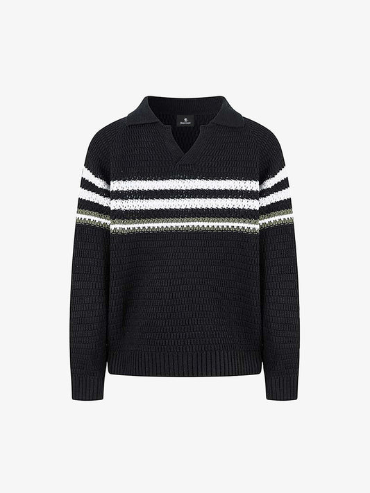 Striped Polo Sweater for Men - Stylish and Comfortable Knitwear