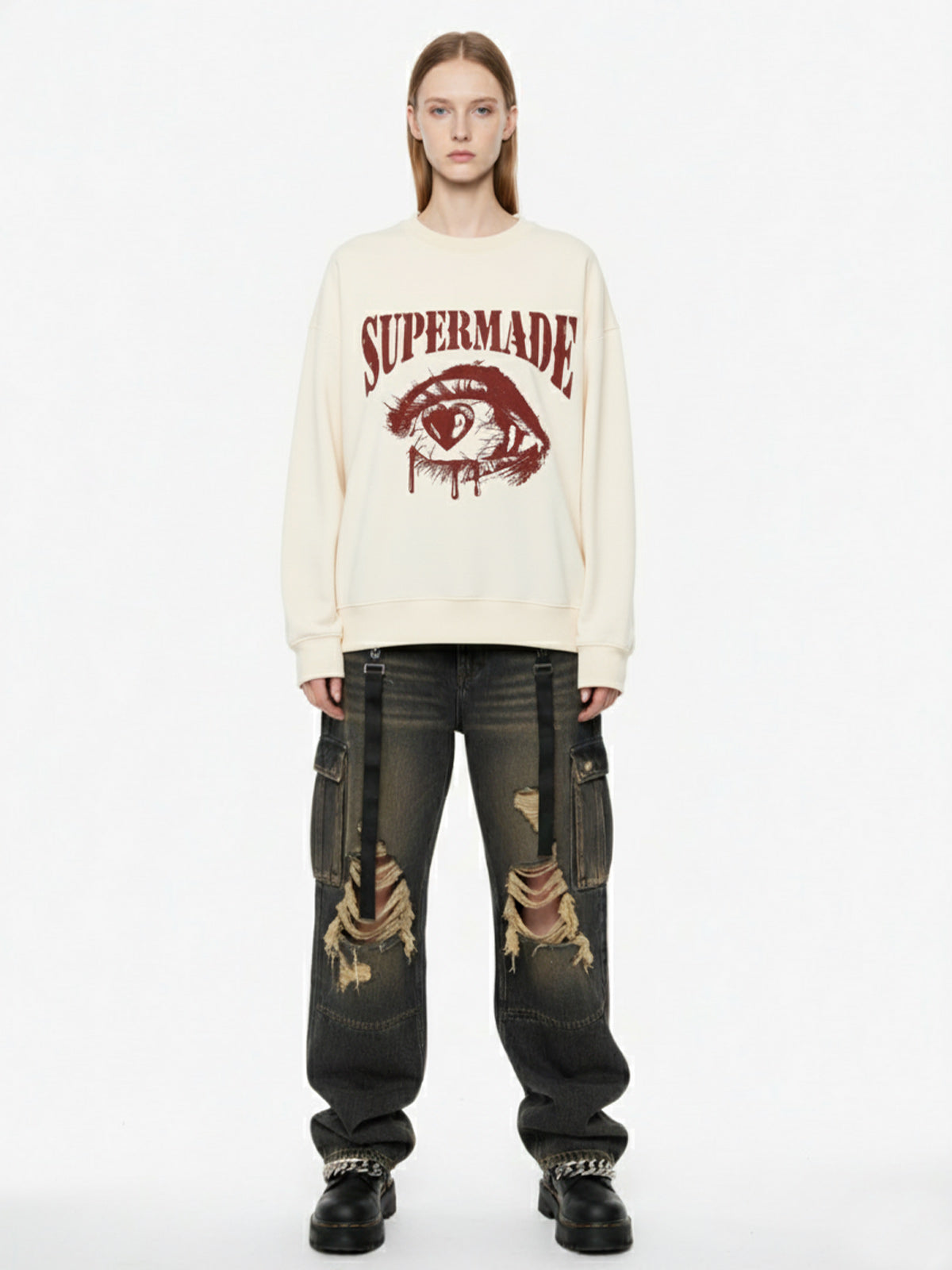 Eye-catching Graphic Crewneck Sweatshirt for Casual Wear