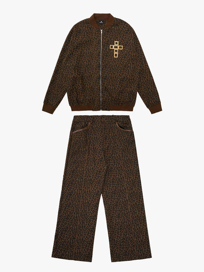 SUPM Letter Graffiti Cross Frame Leopard Print Set