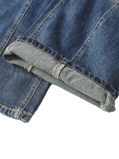 Washed Distressed Deconstructed Pleated Scimitar Jorts