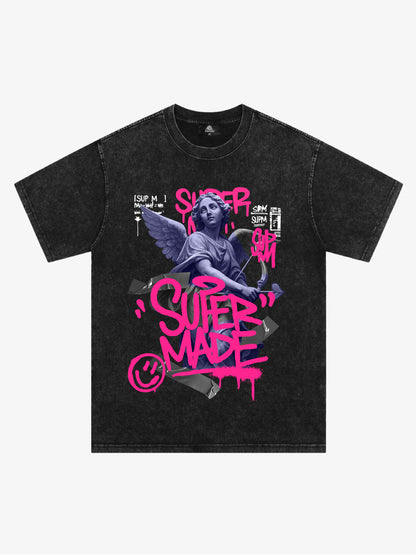 Street Lucky Angel graphic design T-shirt