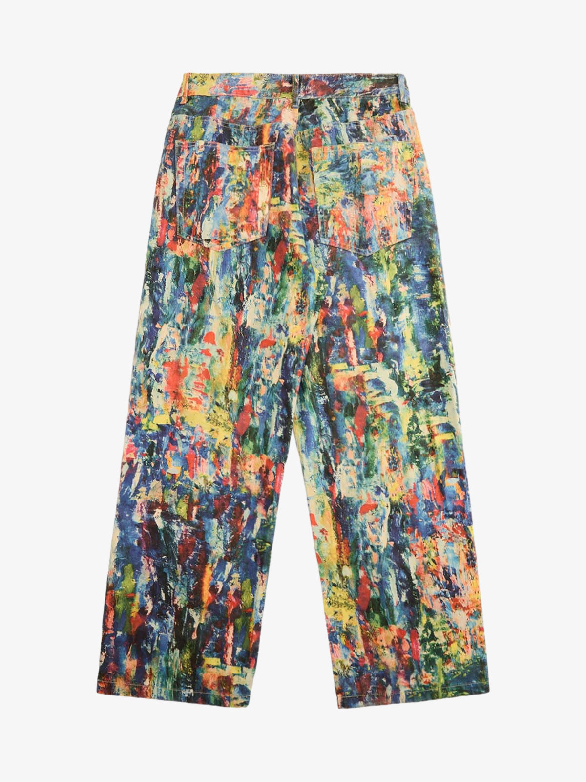 Street Oil Painting Color Straight Jeans - 2348