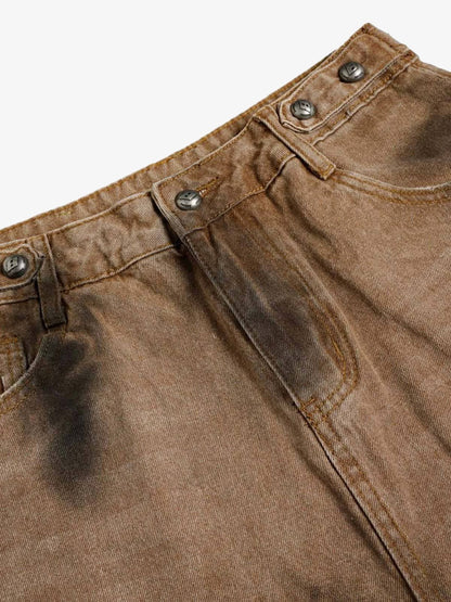 Street Ripped Dirty Dye Jeans