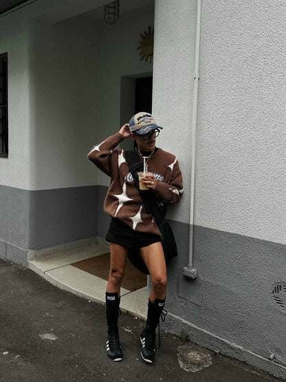 Thesupermade Maillard Star Tassel Ripped Sweater - 1909