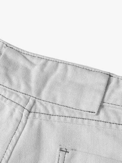 Deconstructed Split Contrast Stitching Scimitar Jorts