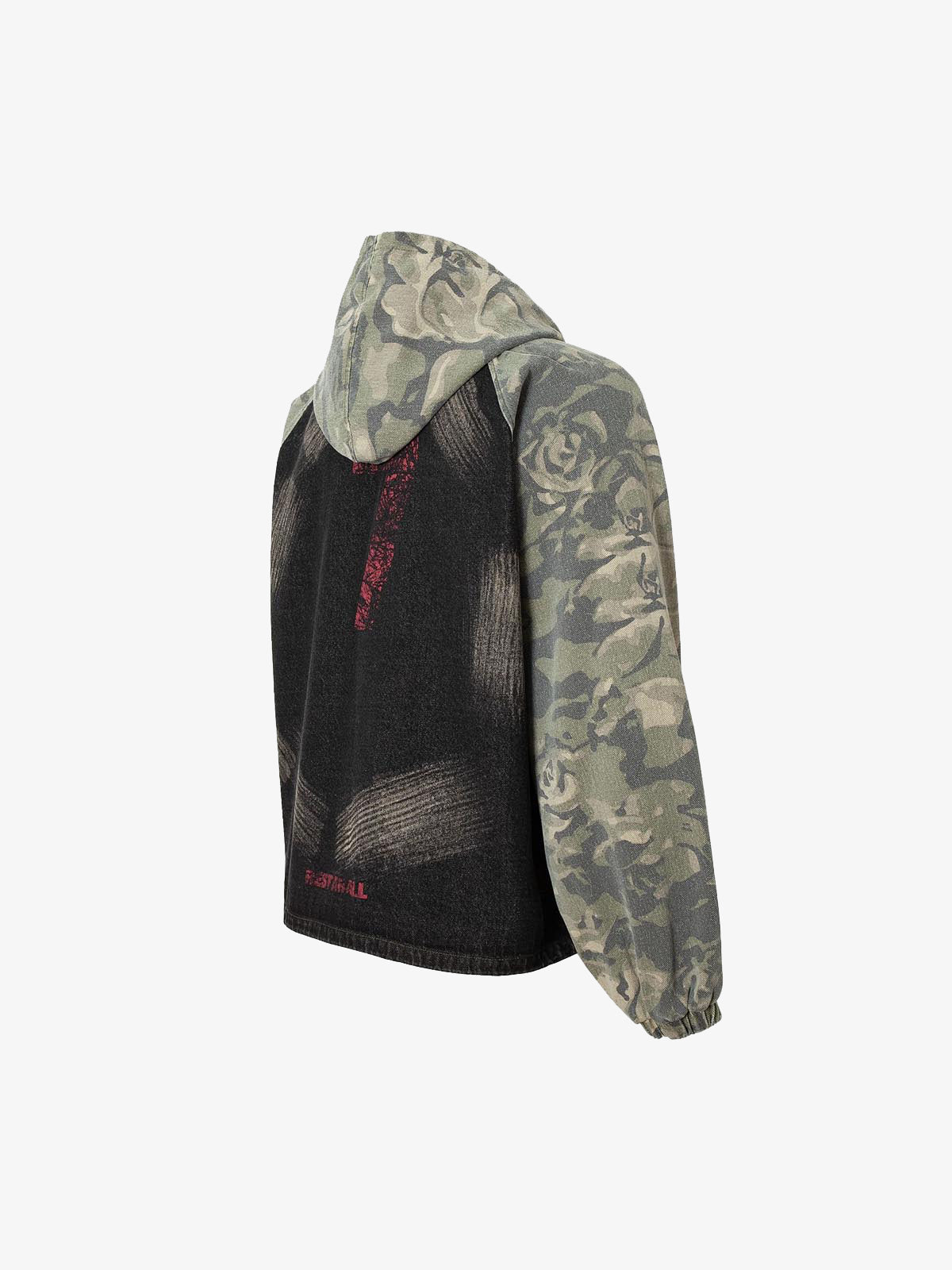 Graffiti Camouflage Patchwork Hooded Jacket