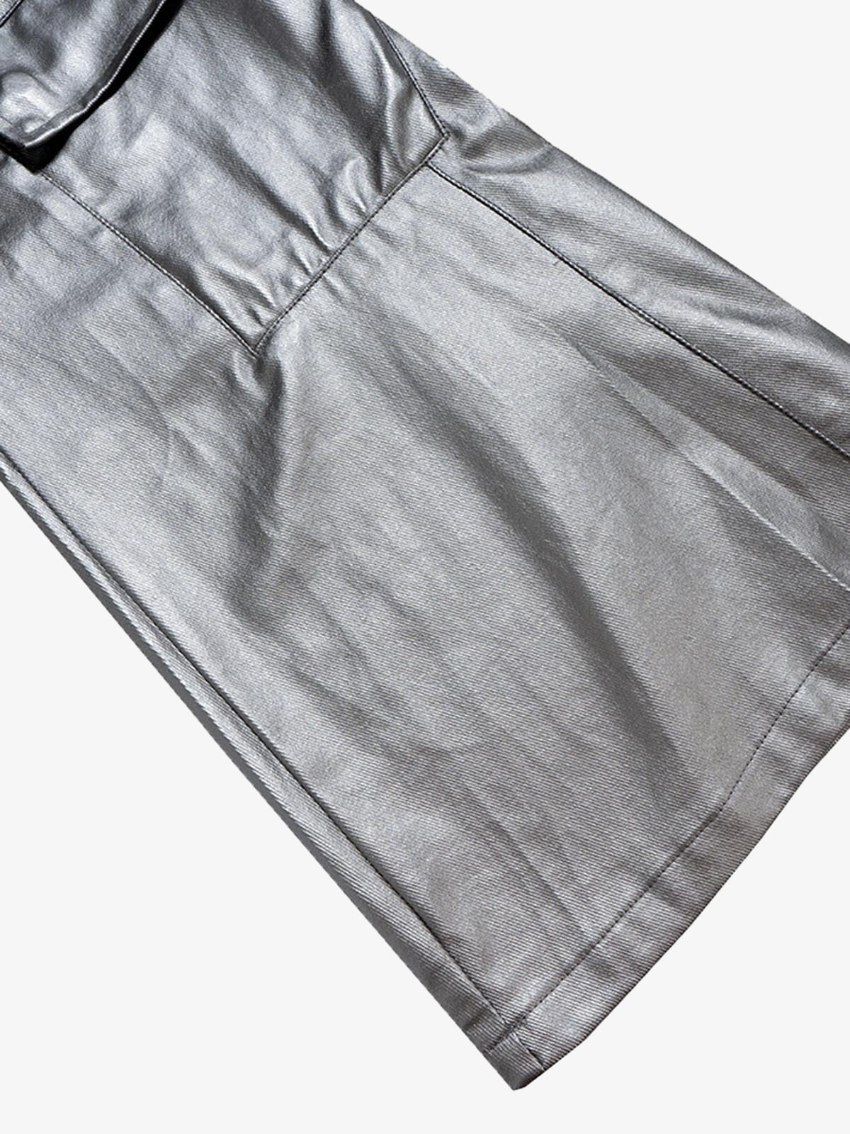 RO Style Matte Coated Leather Baggy Trousers - 2339