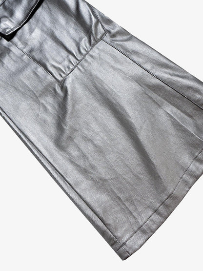 RO Style Matte Coated Leather Baggy Trousers - 2339