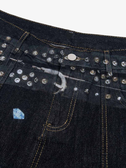 Print RO Style Baggy Jeans