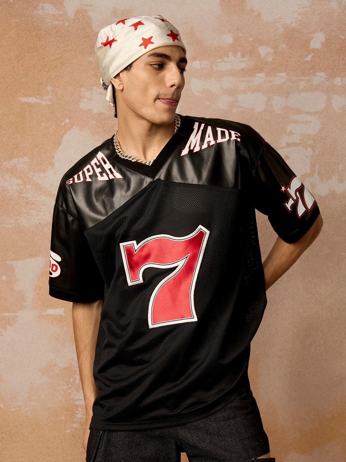 Original "SUPER 7" V-Neck Jersey T-SHIRT