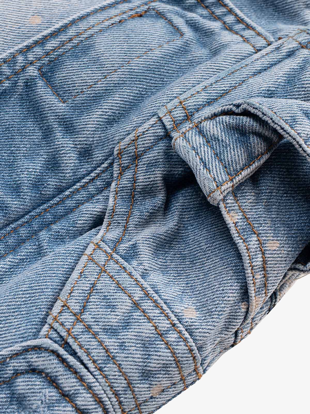 Ripped Washed Tassel Cargo Denim Shorts