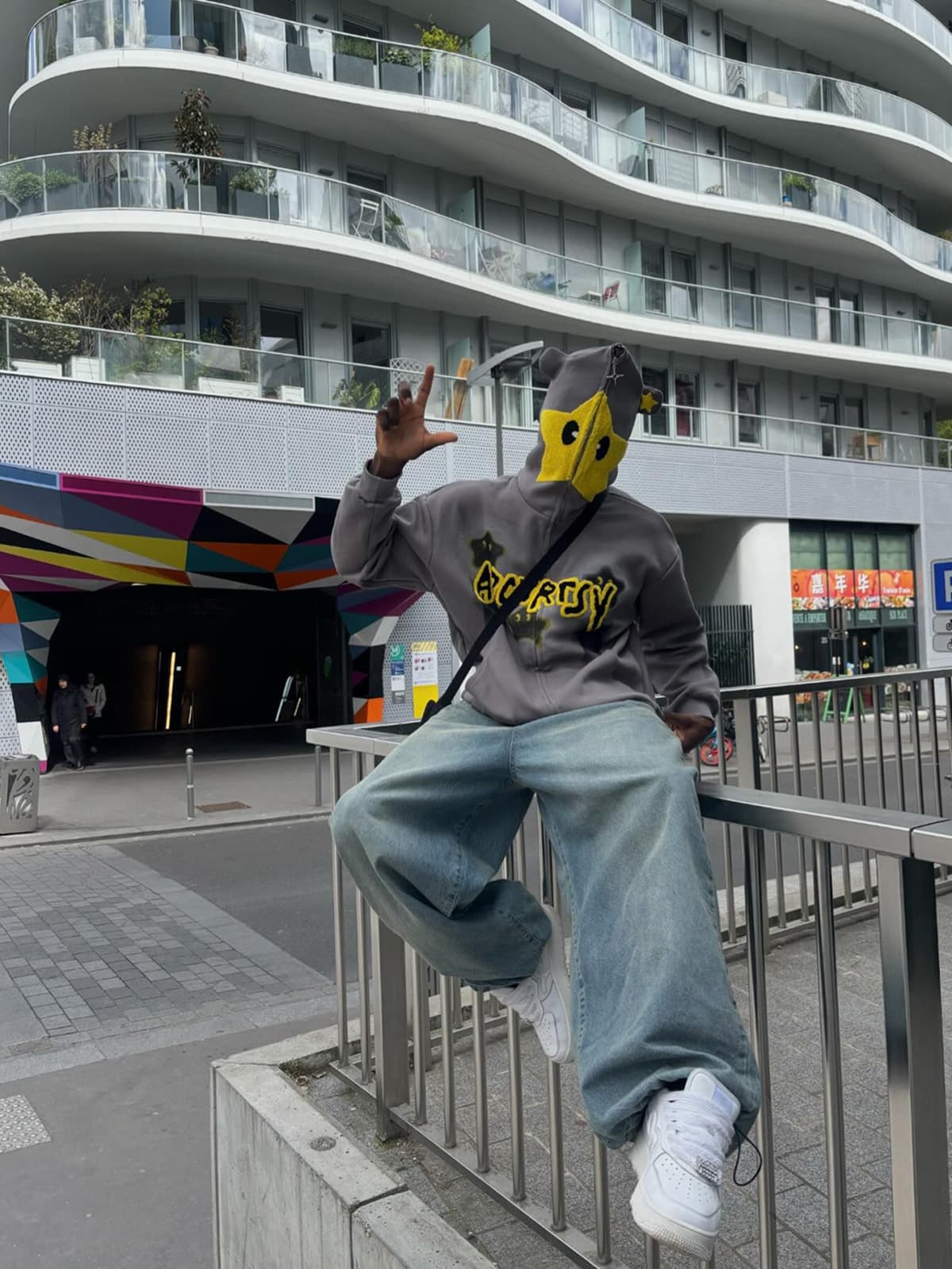 Thesupermade Star Embroidered Hooded Sweatshirt - 1843