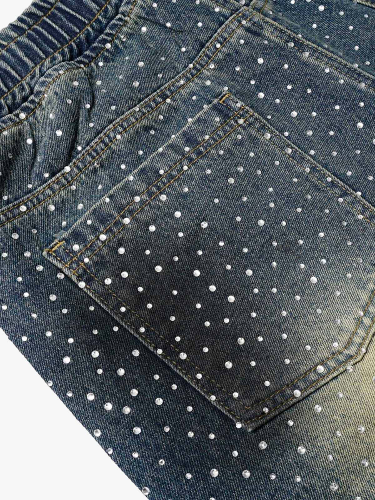 Heavy Diamond Drawstring Denim Jorts