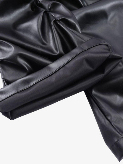 Thesupermade Punk Style Pleated Leather Pants - 2195
