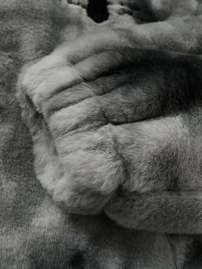 Heavy-Duty Faux Lambswool Tie-Dye Urban Jacket - 1558